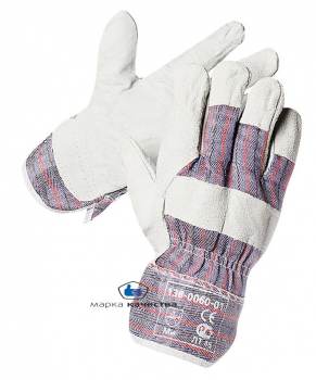 СП-0053Перчатка спилковая комбинированная (Kombi)12/120 - Производство и оптовая продажа хлопчатобумажных перчаток с ПВХ-покрытием, Екатеринбург