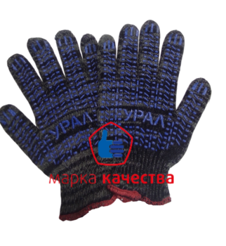 ЗП-0016 Перчатки полушерстяные с ПВХ  ручной оверлок 10/200пар - Производство и оптовая продажа хлопчатобумажных перчаток с ПВХ-покрытием, Екатеринбург