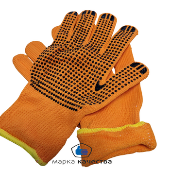 ЗП-0011 Перчатка акриловая с начёсом зимняя с ПВХ точка. - Производство и оптовая продажа хлопчатобумажных перчаток с ПВХ-покрытием, Екатеринбург